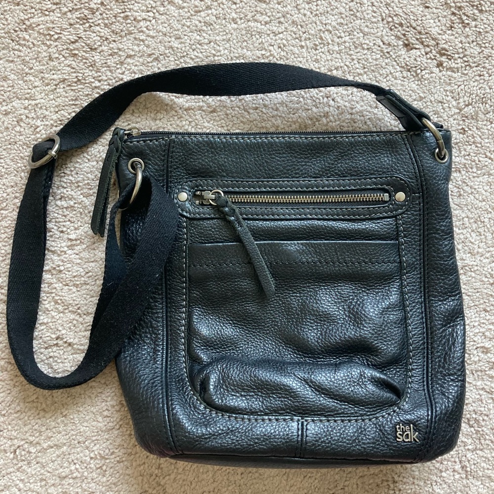 The Sak Black Leather Crossbody Bag